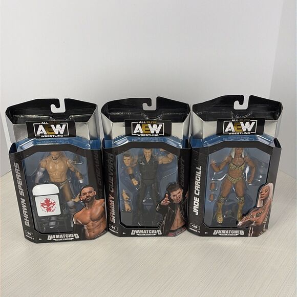 AEW Sammy Guevara Jade Shawn Spears Unmatched Collection Wrestling Figure Lot - Picture 1 of 8